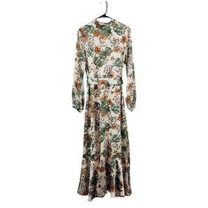 Veiled Collection Women's 100% Polyester Floral Ruffle Dress - XL